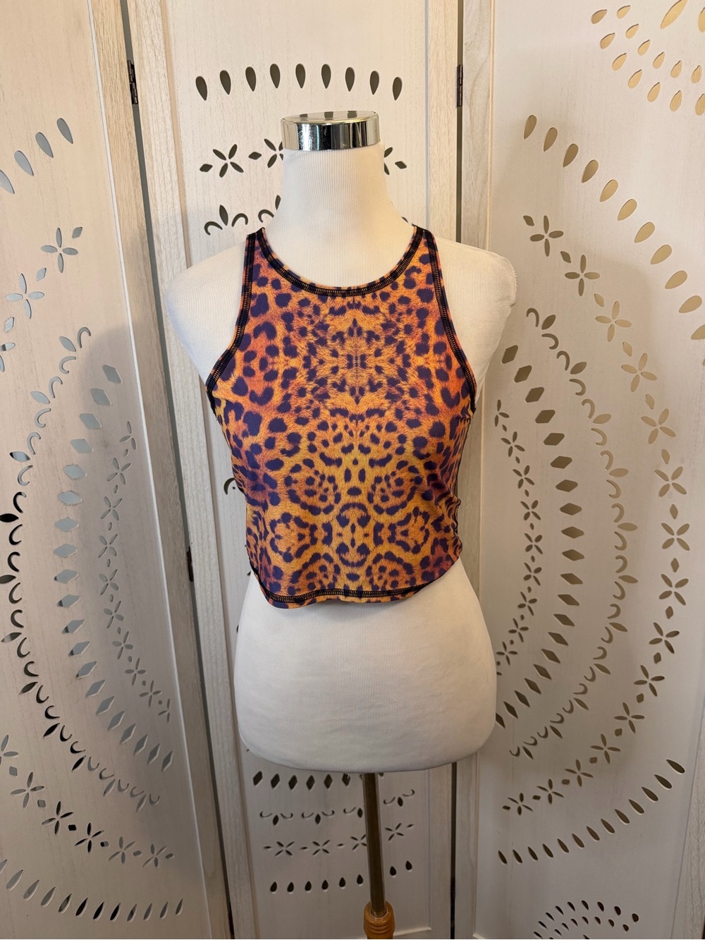 Teeki Leopard Print Yoga Crop Top